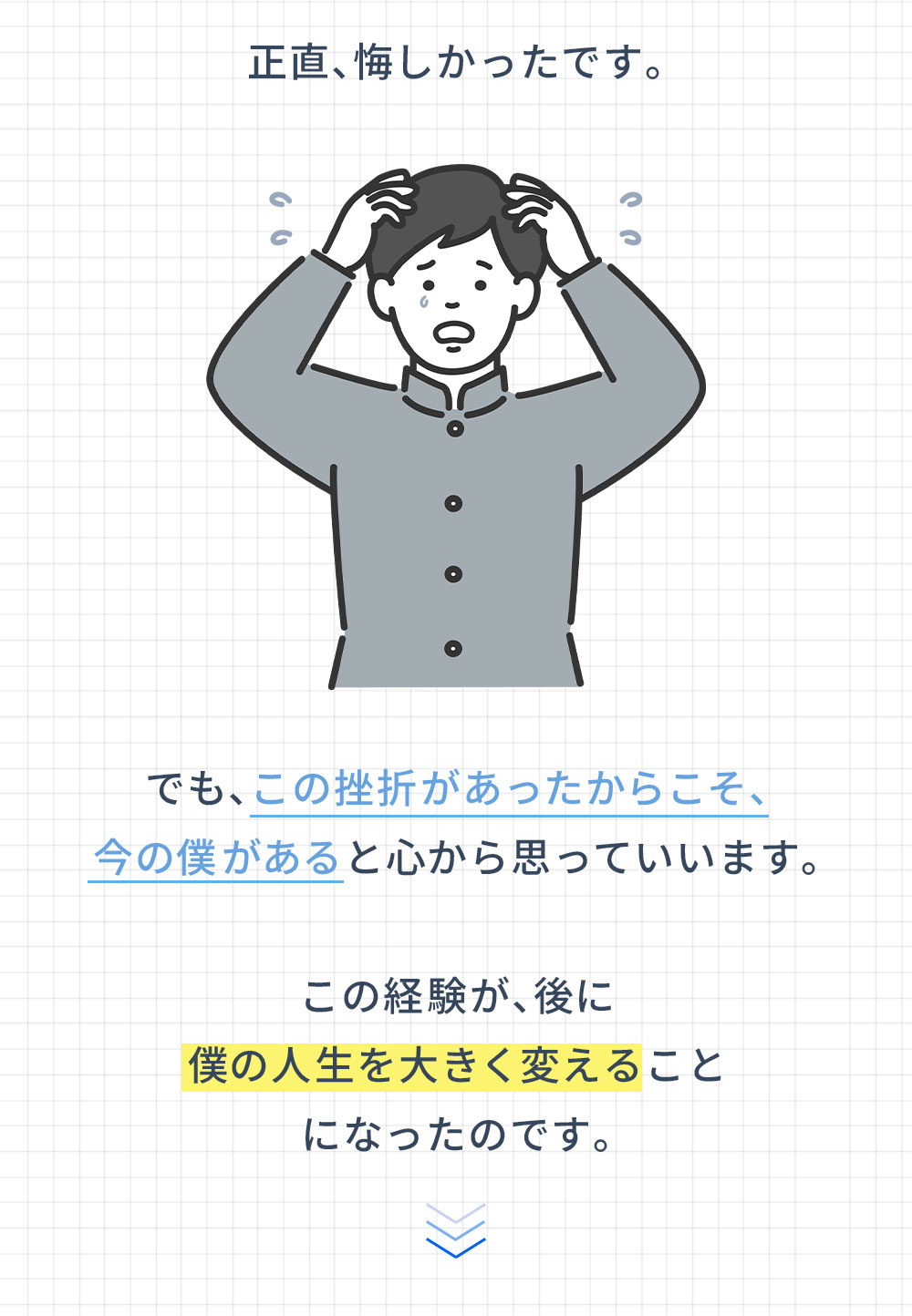 でも、この挫折があったからこそ、今の僕があると心から思っていいます。この経験が、後に僕の人生を大きく変えることになったのです。
