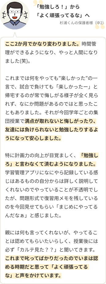 キミノスクールの合格実績 満足の声 公式 キミノスクール 勉強が苦手な中学生のための学習塾