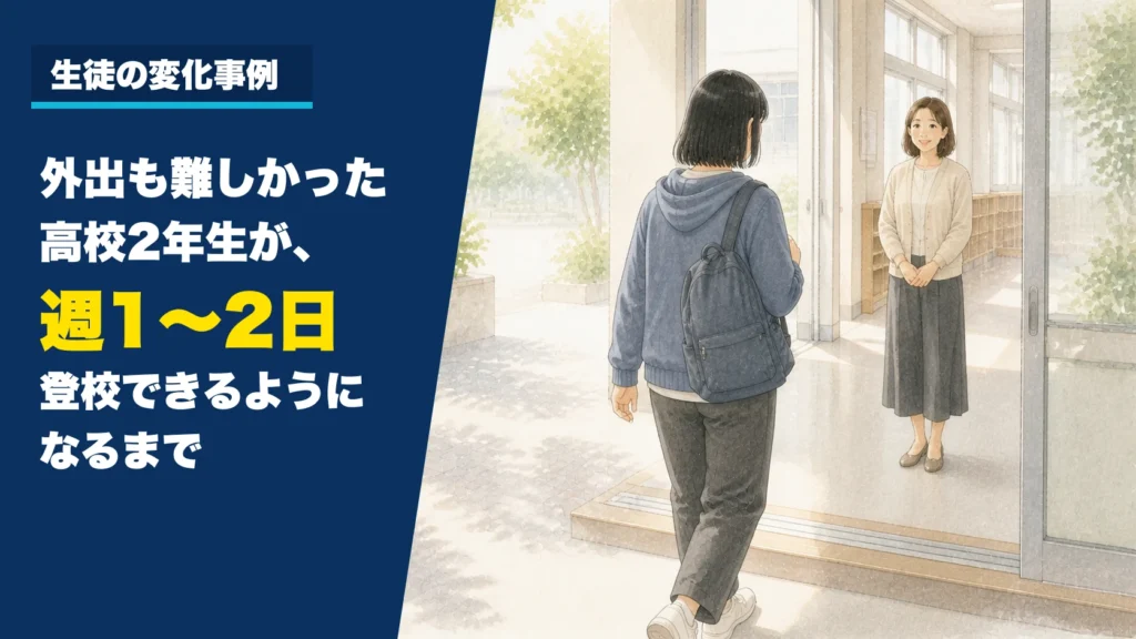 外出も難しかった高校2年生が、週1〜2日登校できるようになるまでの事例