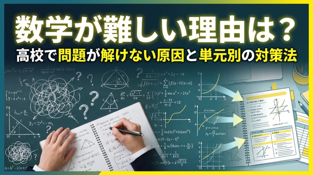 高校の数学が難しい理由は？問題が解けない原因と単元別の対策法