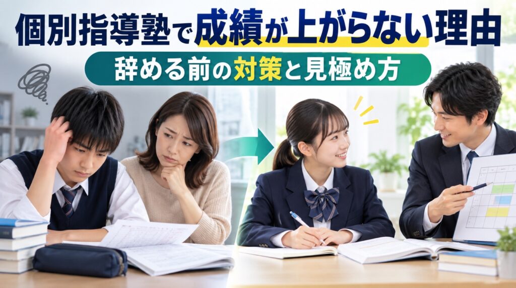 個別指導塾で成績が上がらない原因とは？辞める前の対策と見極め方